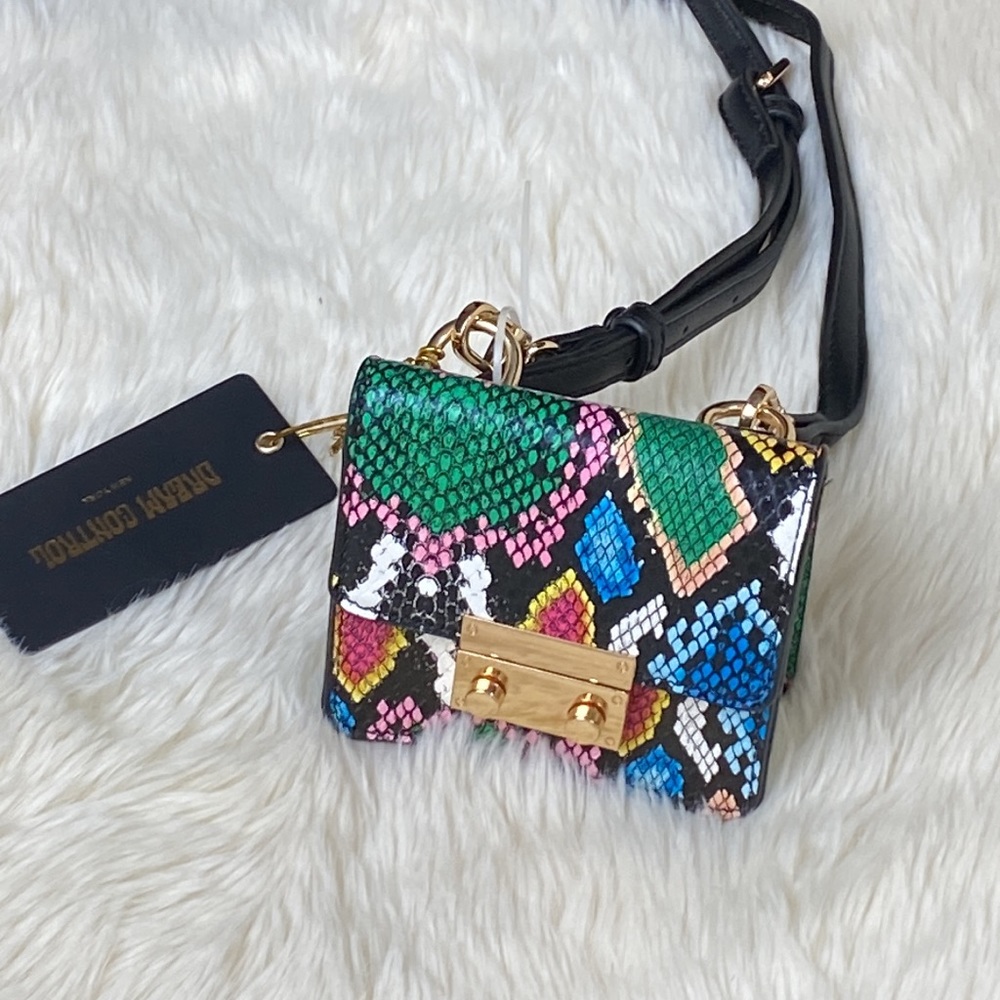 Dream Control Multi Color Python-Embossed Mini Bag - Picture 9 of 13